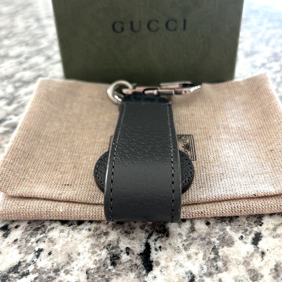 Gucci Black Leather Interlocking GG Monogram Keyring Keychain w/ Dust Bag & Box - Picture 5 of 11